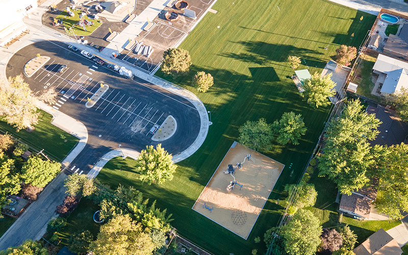 Aerial view of Mountain View Middle School