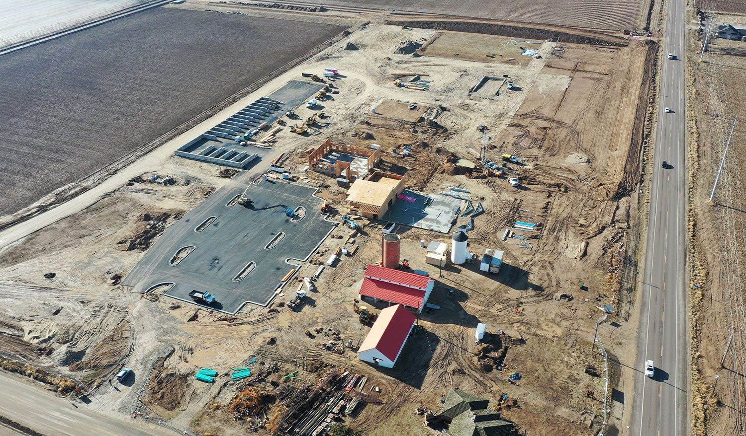 Arial image of FW while in construction