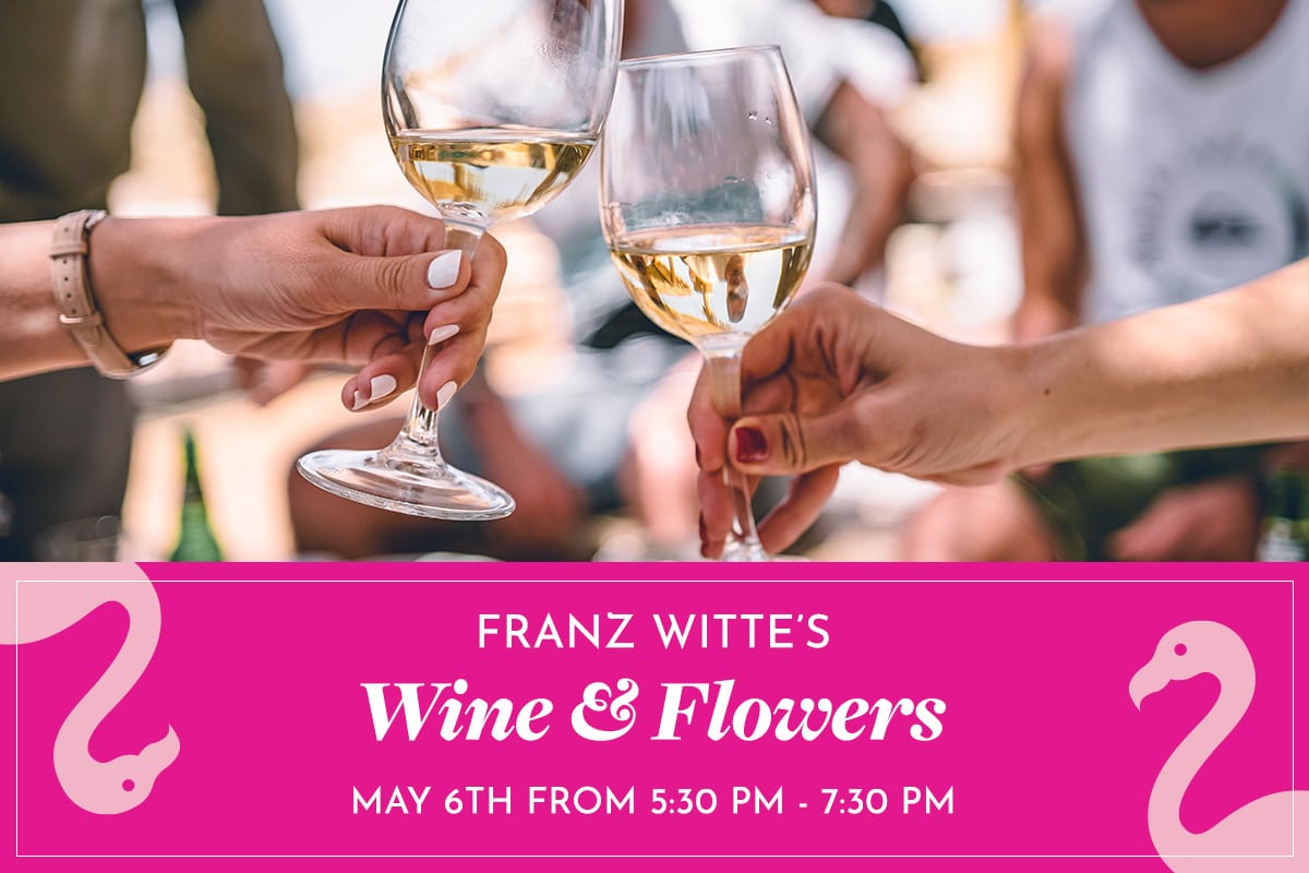 Wine and flowers graphic